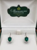 Emerald and Diamond Classic Drop Earrings — Shannon's Fine Jewelry