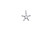 11.5mm x 9.5mm Cubic Zirconia Star Charm - Plated Brass - Sold Individually - K122