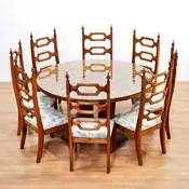 1970s Hand Carved Brutalist Dining Table & Chairs by Aquarius Enterprises of South Africa