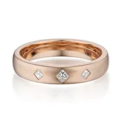 3 Square Cut Diamond Ring