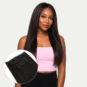 16" Off Black Invisible Clip-ins (140g)