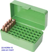 22-HORN-10 - Ammo Box 50 Round Flip-Top 22 Hornet