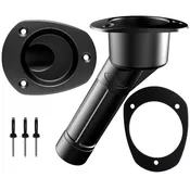 ABS Plastic<br>30º Rod Angle<br>Oval Top<br>Closed Bottom for Kayaks <br> P2030BK – Black