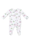 2-Way Zipper Ruffle Footie - Golf Carts Pink