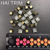 10mm Flat Top Pyramid Iron On Studs, K-018