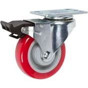 5030 Series 3 Non Marking Polyurethane Swivel Wheel Brake Caster (Red / Gray)