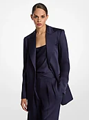Blazer boyfriend de charmeuse satinado doble