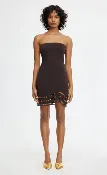 Acler Carbrook Mini Dress in Dark Coffee