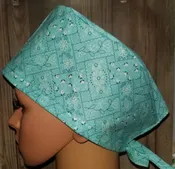 Aqua Floral Surgical Cap - Comfortable & Stylish for Healthcare Professionals — Karleen's Ideas