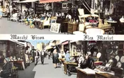 Paris France Marche Biron Flea Market, Multi-View Chrome Vintage Postcard U12971
