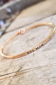 Dog Mom Rose Gold Bangle Bracelet