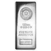 100 OUNCE ROYAL CANADIAN MINT SILVER BAR