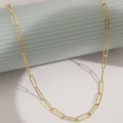 Adorn 512 Gold Plate Paperclip Chain 17" Necklace
