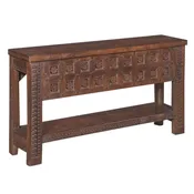 64" Hand Carved Solid Wood Console Table