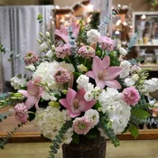 Pink and White Basket