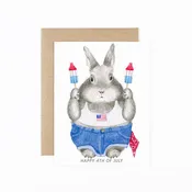 4th of July Bunny Card