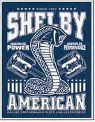 12 1/2" X 16" TIN SIGN SHELBY COBRA UNBRIDLED PERFORMANCE &amp;amp; POWER METAL SIGN