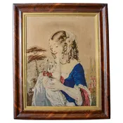 19th Century Framed Petit Point