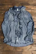 A Ruffle In Time Top - Chambray