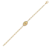 Azura Gold & Diamond Halo Eye Bracelet