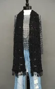 Crochet Scarf in Inky Black