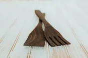 12" Walnut Salad Servers w/ Bee's Oil Finish