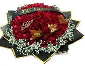 100 RED ROSES HAND-TIED BOUQUET