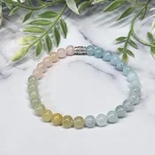 AAA Aquamarine-Morganite Stretch Bracelet- Artisan Made