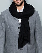Black Linen Scarf