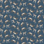 Horse Toile on Blue