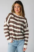 Aria Wide Stripe Cardigan