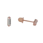 10k Solid Gold Baguette CZ Studs
