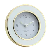 Clock/Barometer Alarm Enamel White and Gold