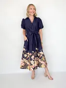 Alice - Navy Floral Midi Dress