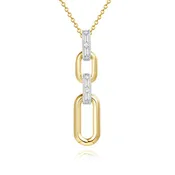 14 KT Baguette Shape Yellow & White Gold Diamond Pendant