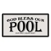 12" GOD BLESS OUR POOL SIGN 72833-2
