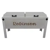 Double Cooler with 1 Engraved Line - Snow White