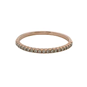 10kt Rose Gold and Diamond Thin Line Stackable Band Ring Size 8