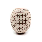 Buff on Clay Seed Pot with Geometric Motif