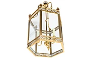 ARUNDEL   Gilt Bronze, Brass And Paneled Glass Hexagonal Shaped Fo