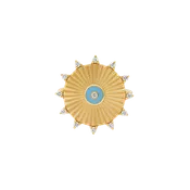 Azura Gold & Diamond Turquoise Eye Halo Ring
