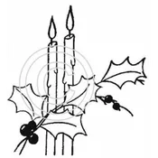 Candle and Holly Art Acetate
