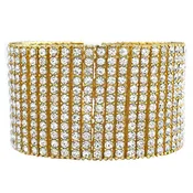 12 Row Gold Iced Out Bracelet