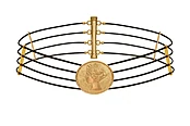 18K Gold Medallion Choker on multi fine India ropes