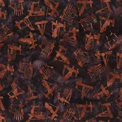 Batik - Canoe Lake - Tossed Chairs - rust chairs on dark brown (Cottage)