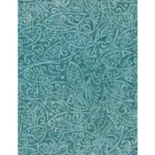 Candy Crush, Dark Aqua Large Leaves, Batik Fabric