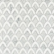 Afyon White, Avenza Dark Multi Finish Sophia Marble Mosaics 8 3/4x13 1/2