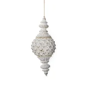 10" WHITE ARTICHOKE FINIAL ORNAMENT