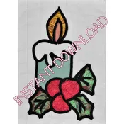 Homespun Christmas Holiday Candle Downloadable Pattern