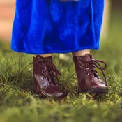 18 Inch Doll Shoes Brown Lace Up Boots